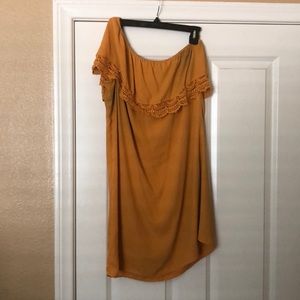 Cute mustard off the shoulder (left side) blouse